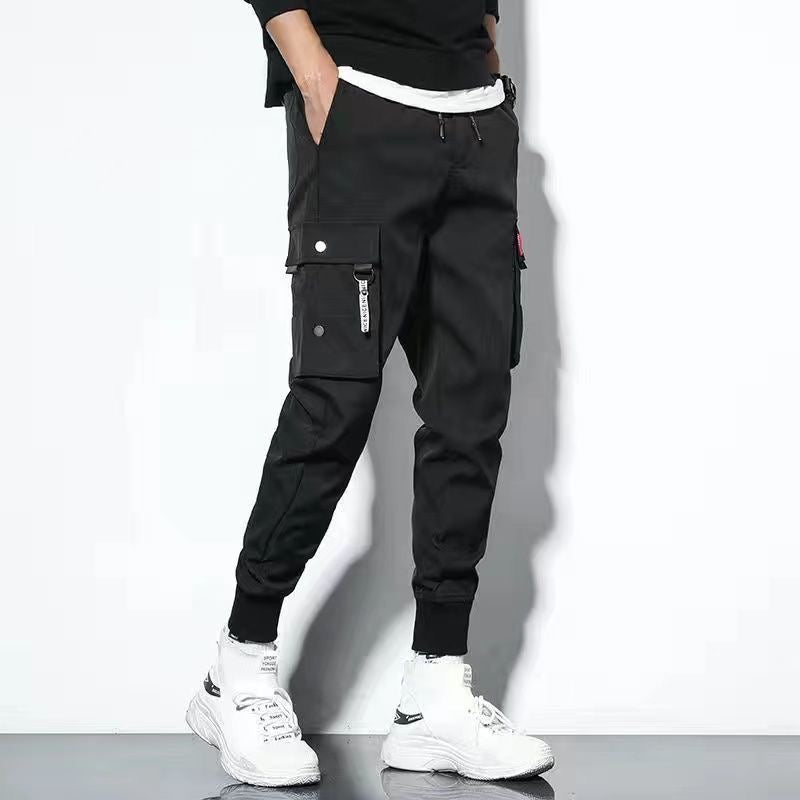 Men's oversized cargo pants with wide leg - black 2