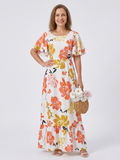 Euphemia | Tiered Short-Sleeve Maxi Dress