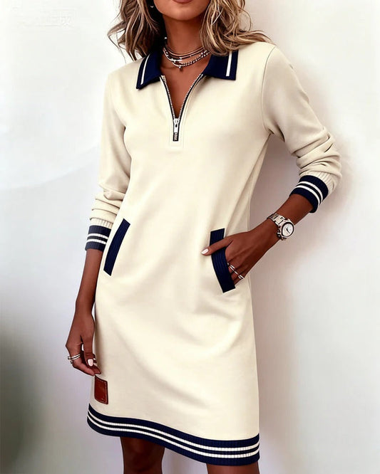 Sylvie - Zip-Collar Sweatshirt Dress