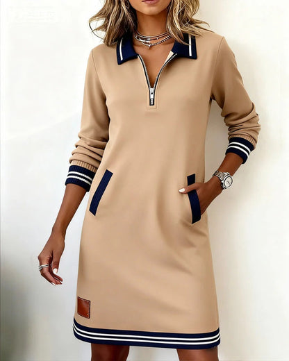 Sylvie - Zip-Collar Sweatshirt Dress
