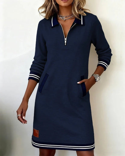 Sylvie - Zip-Collar Sweatshirt Dress
