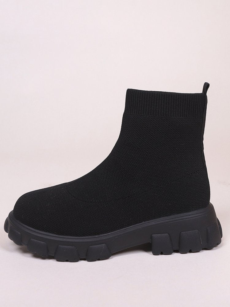 Women's mid heel sock style ankle boots