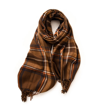 Women's winter scarf with lattice pattern in multiple colors