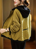 Alienor | Quilted Hooded Coat with Contrast Trim