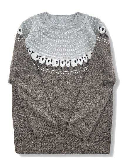 Ingrid - Nordic Sweater with Sheep Jacquard Pattern