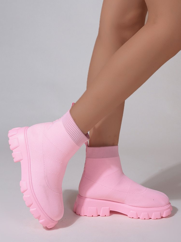 Women's mid heel sock style ankle boots