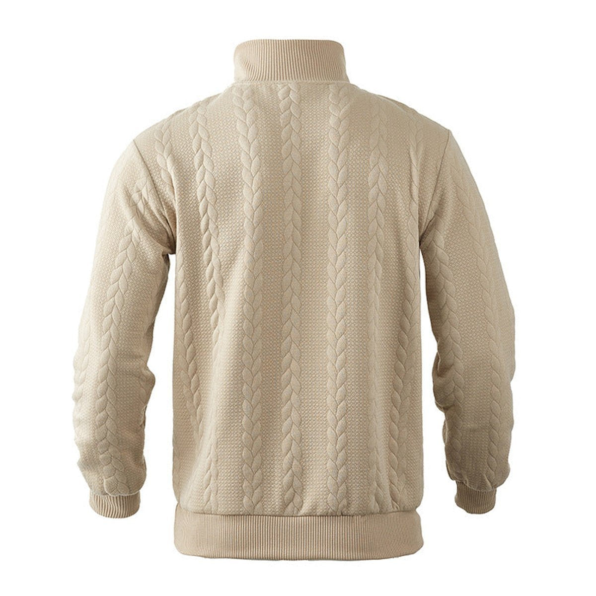 Cable knit quarter-zip sweater for men