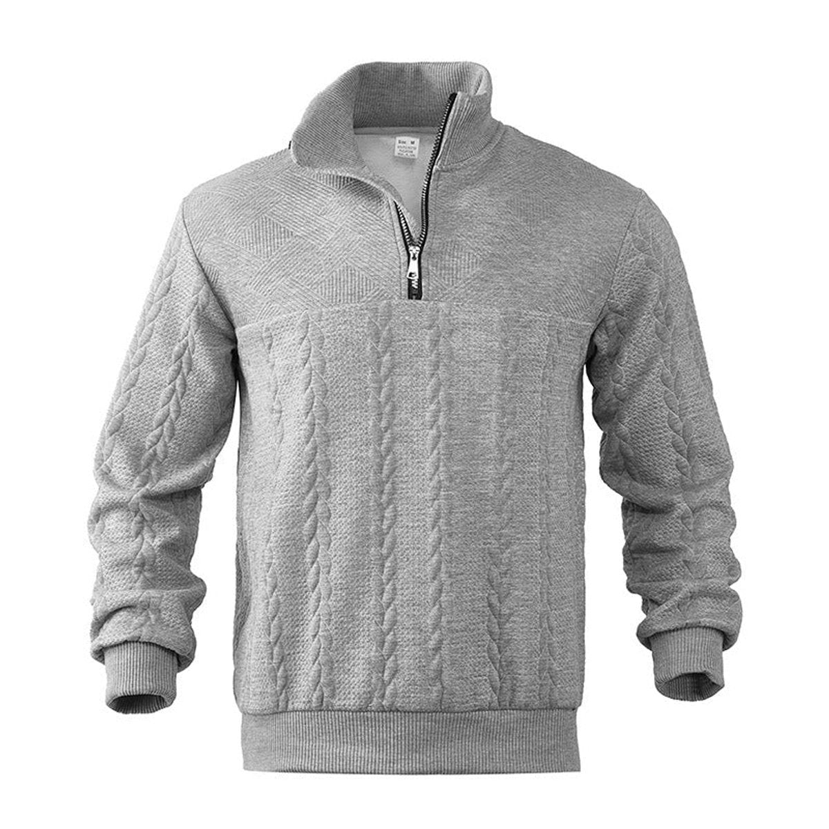 Cable knit quarter-zip sweater for men