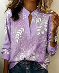 Alvina | Draped V-Neck Floral Blouse