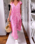 Glaiza | Animal Print V-Neck Maxi Dress