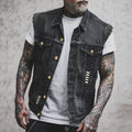 Harold | Denim Gilet with Distressed Finish