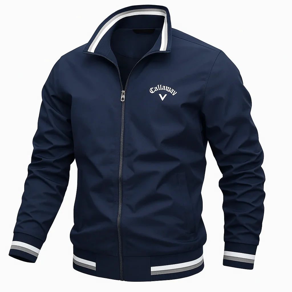 Henry - Striped Bomber Jacket with Stand Collar