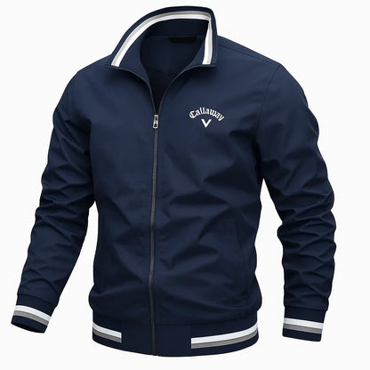 Henry - Striped Bomber Jacket with Stand Collar