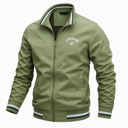 Henry - Striped Bomber Jacket with Stand Collar