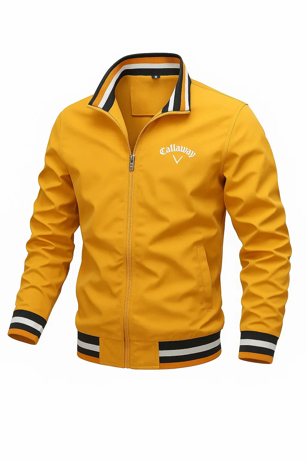 Henry - Striped Bomber Jacket with Stand Collar