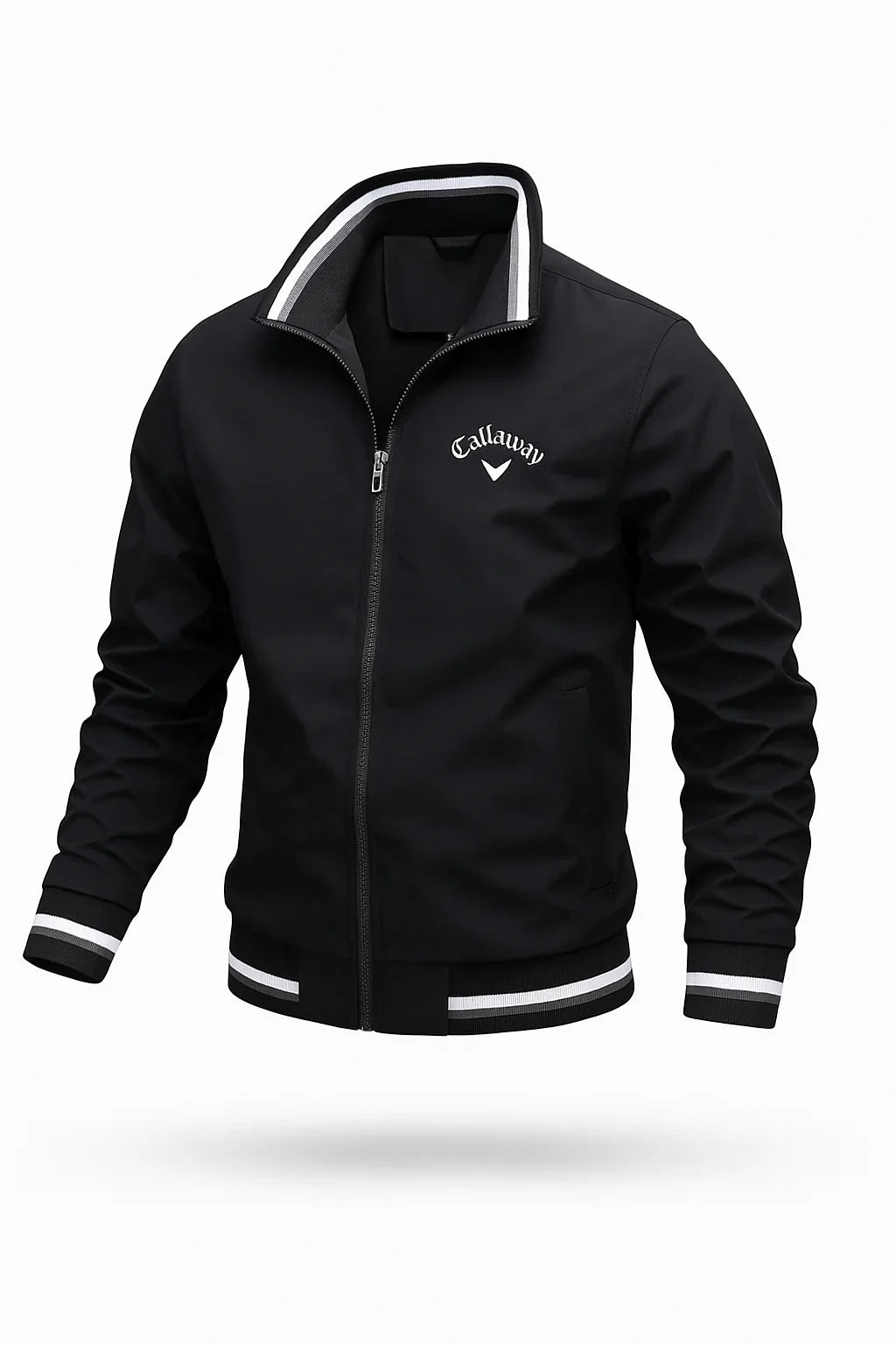 Henry - Striped Bomber Jacket with Stand Collar