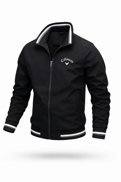Henry - Striped Bomber Jacket with Stand Collar