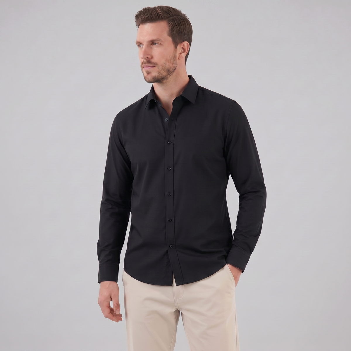 Tobias - Slim Fit Long Sleeve Shirt in Six Colours