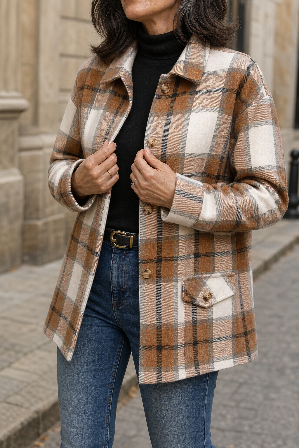 Mireille - Relaxed Checked Shirt Jacket