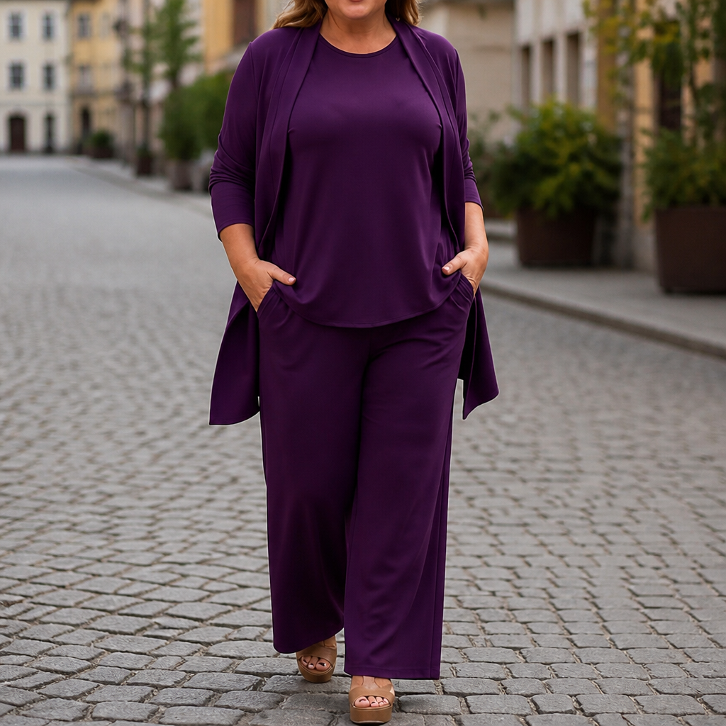 Ulrikke - Three-Piece Top, Trouser and Cardigan Set