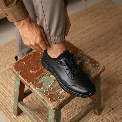 Casual Leather Sneakers with Cupsole for Men