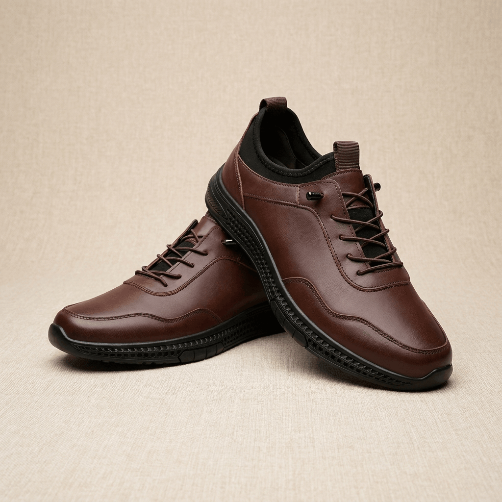 Casual Leather Sneakers with Cupsole for Men