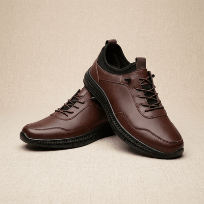 Casual Leather Sneakers with Cupsole for Men