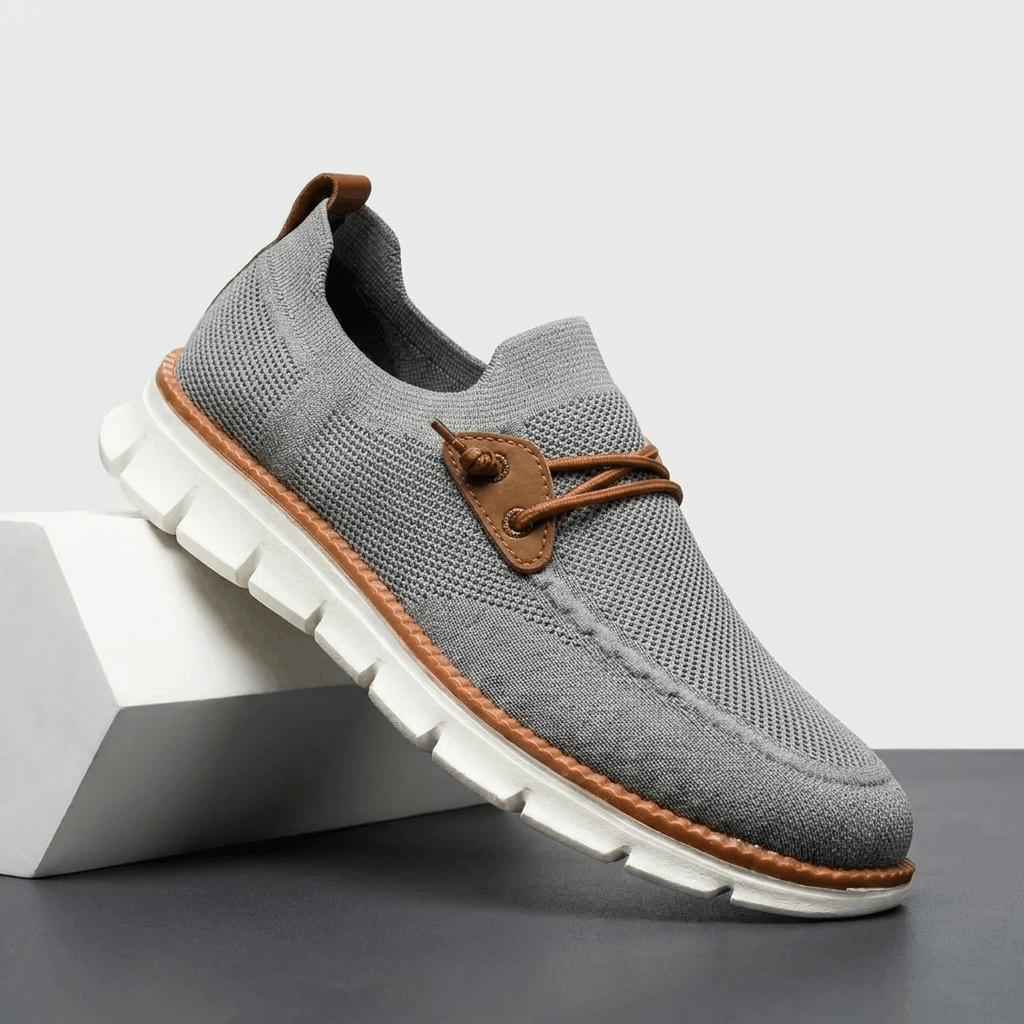 Knit Upper Athletic Sneakers for Men - gray