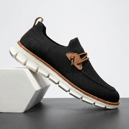 Knit Upper Athletic Sneakers for Men - black