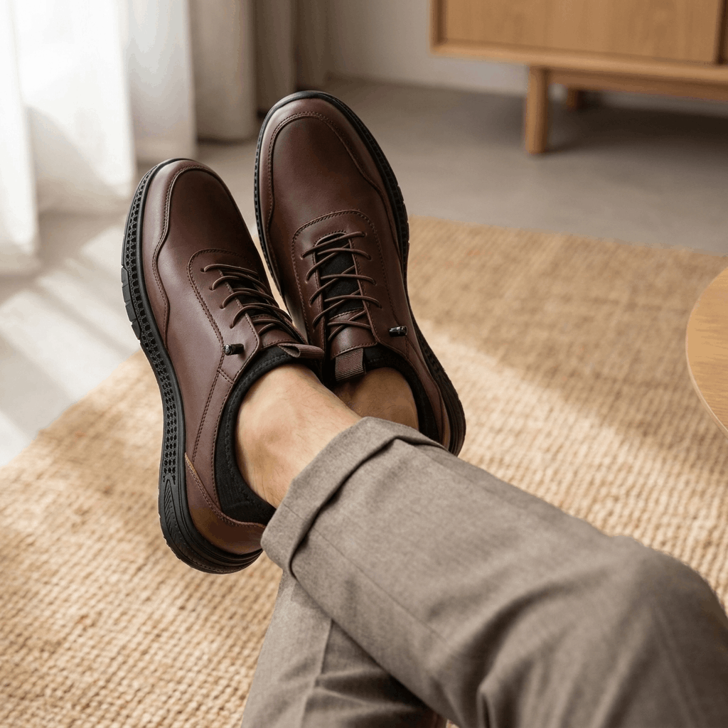 Casual Leather Sneakers with Cupsole for Men