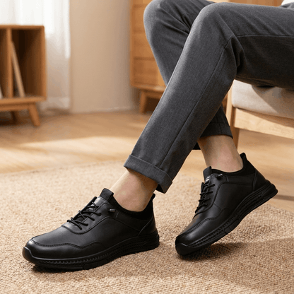 Casual Leather Sneakers with Cupsole for Men
