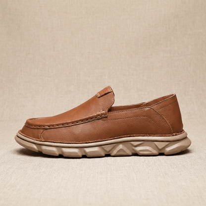 Slip On Leather Loafers with Apron Toe for Men