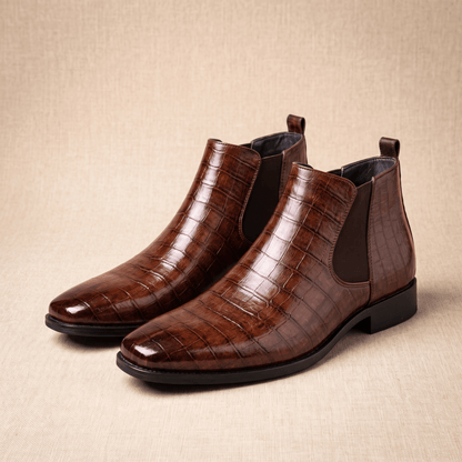 Croc-embossed Chelsea boots for men