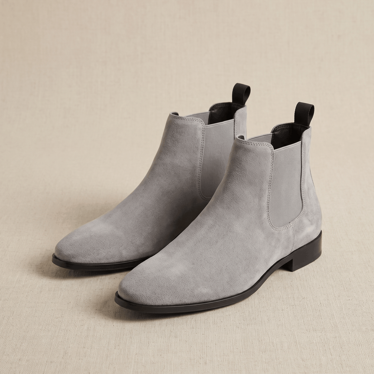 Plain Leather Chelsea Boots with Twin Gussets for Men