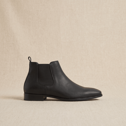 Plain Leather Chelsea Boots with Twin Gussets for Men