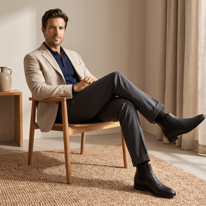 Chelsea boots for men with elastic side panels