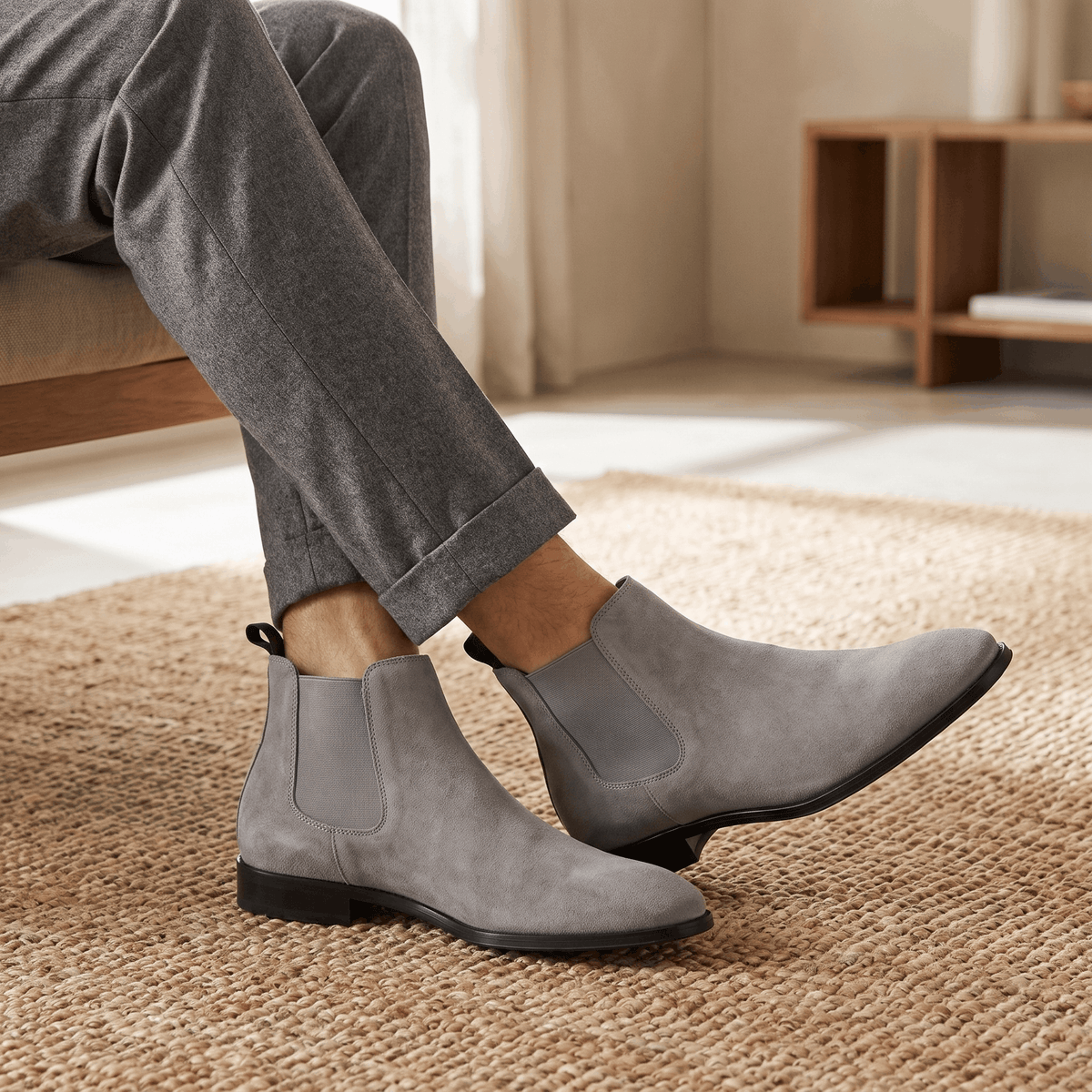 Chelsea boots for men with elastic side panels