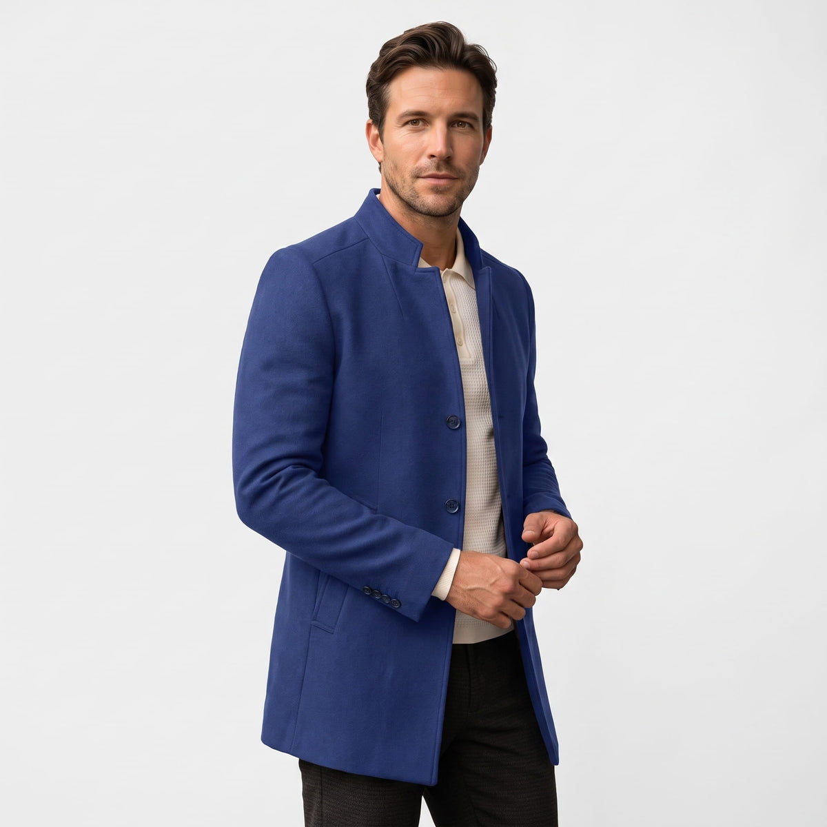 Men's longline tailored overcoat