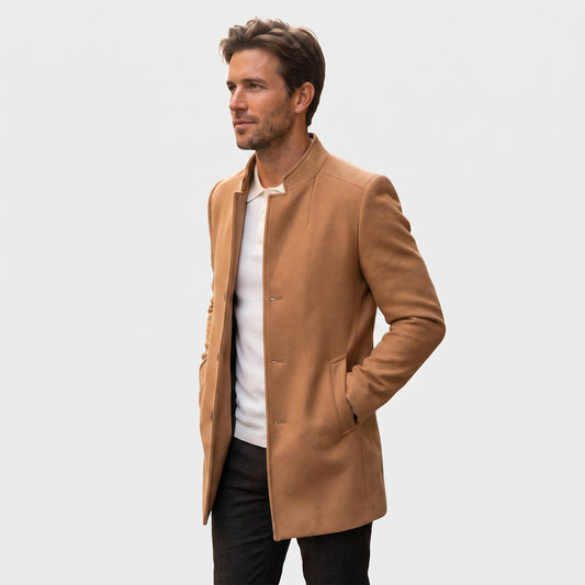 Men's longline tailored overcoat