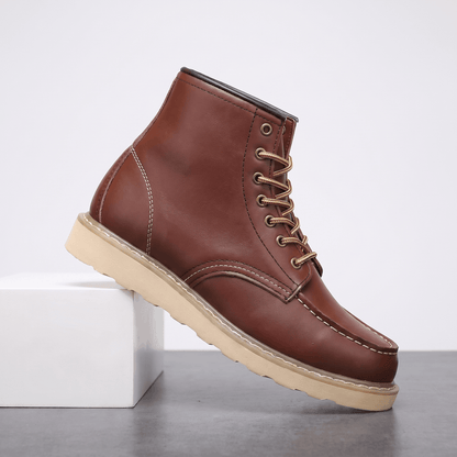Retro Ankle Boots with Stacked Heel for Men