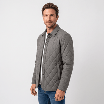 Men's diamond quilted hip length jacket