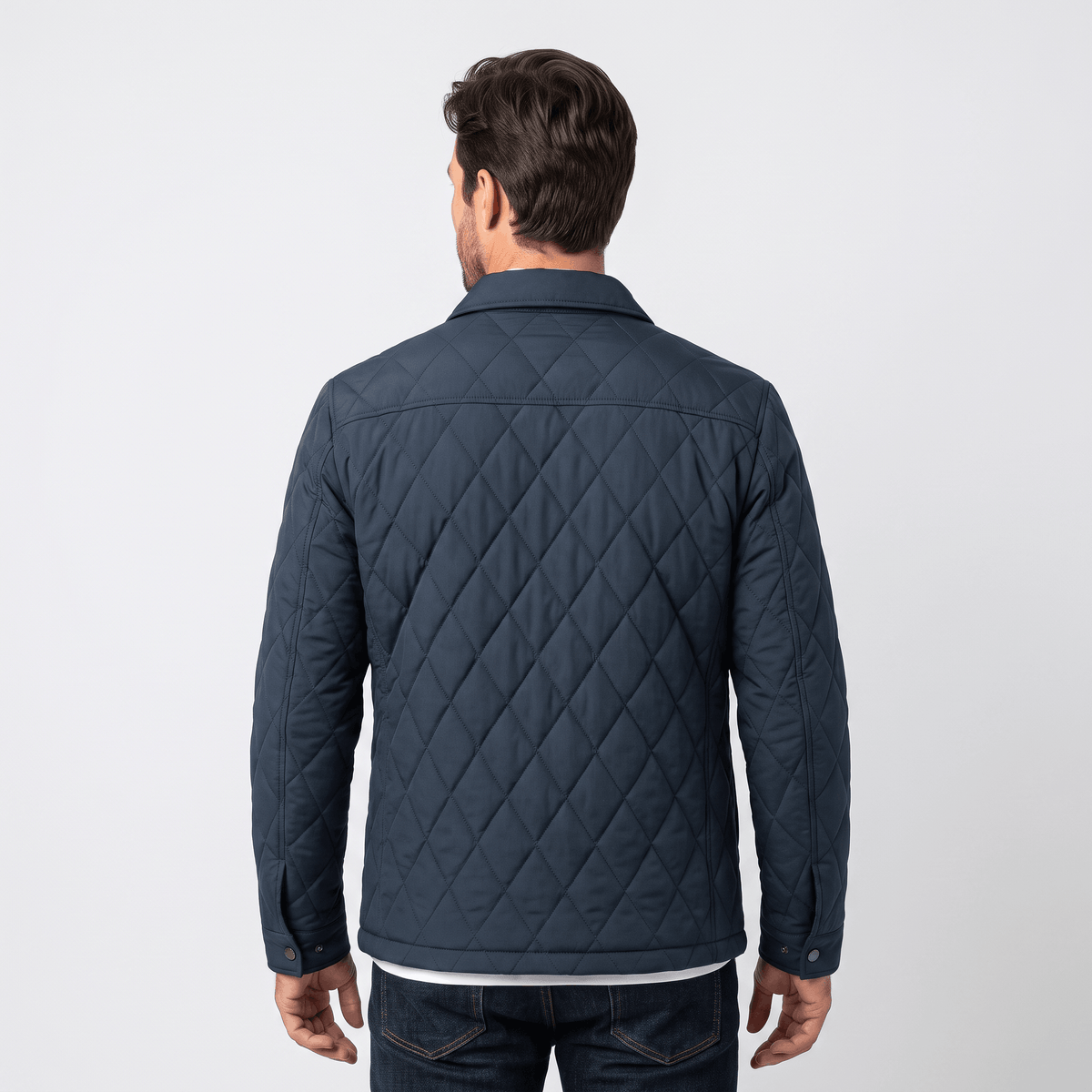 Men's diamond quilted hip length jacket