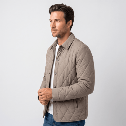 Men's diamond quilted hip length jacket