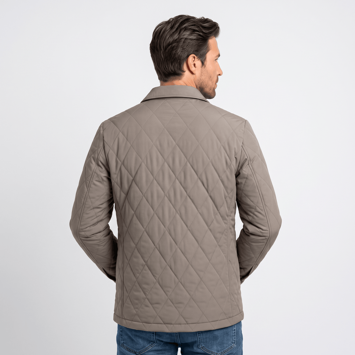 Men's diamond quilted hip length jacket