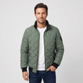 Cyrus | Chevron Quilted Bomber Jacket with Stand Collar