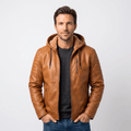 Maximo | Leather Look Jacket with Removable Hood