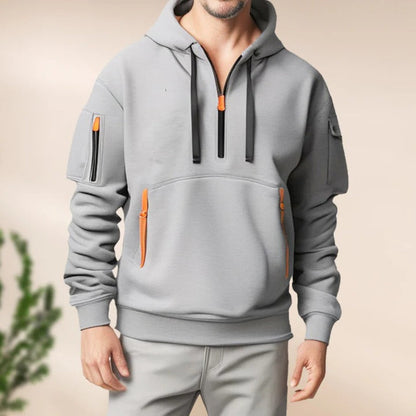 Half-zip hoodie for men