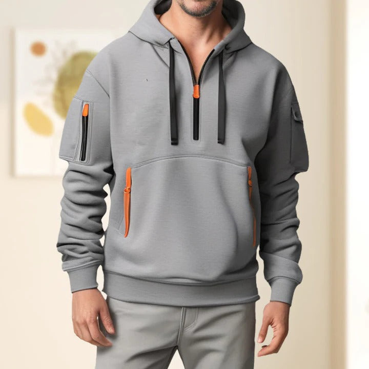 Half-zip hoodie for men
