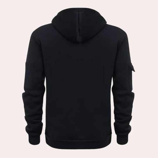 Men's half zip hoodie with chest pocket
