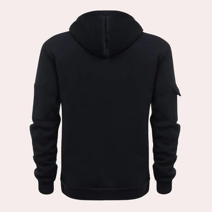 Men's half zip hoodie with chest pocket